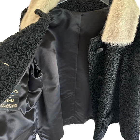 Vintage Astrakin Lepshire Black Curly Persian Lamb Wool Short Coat Mink … - Picture 4 of 16